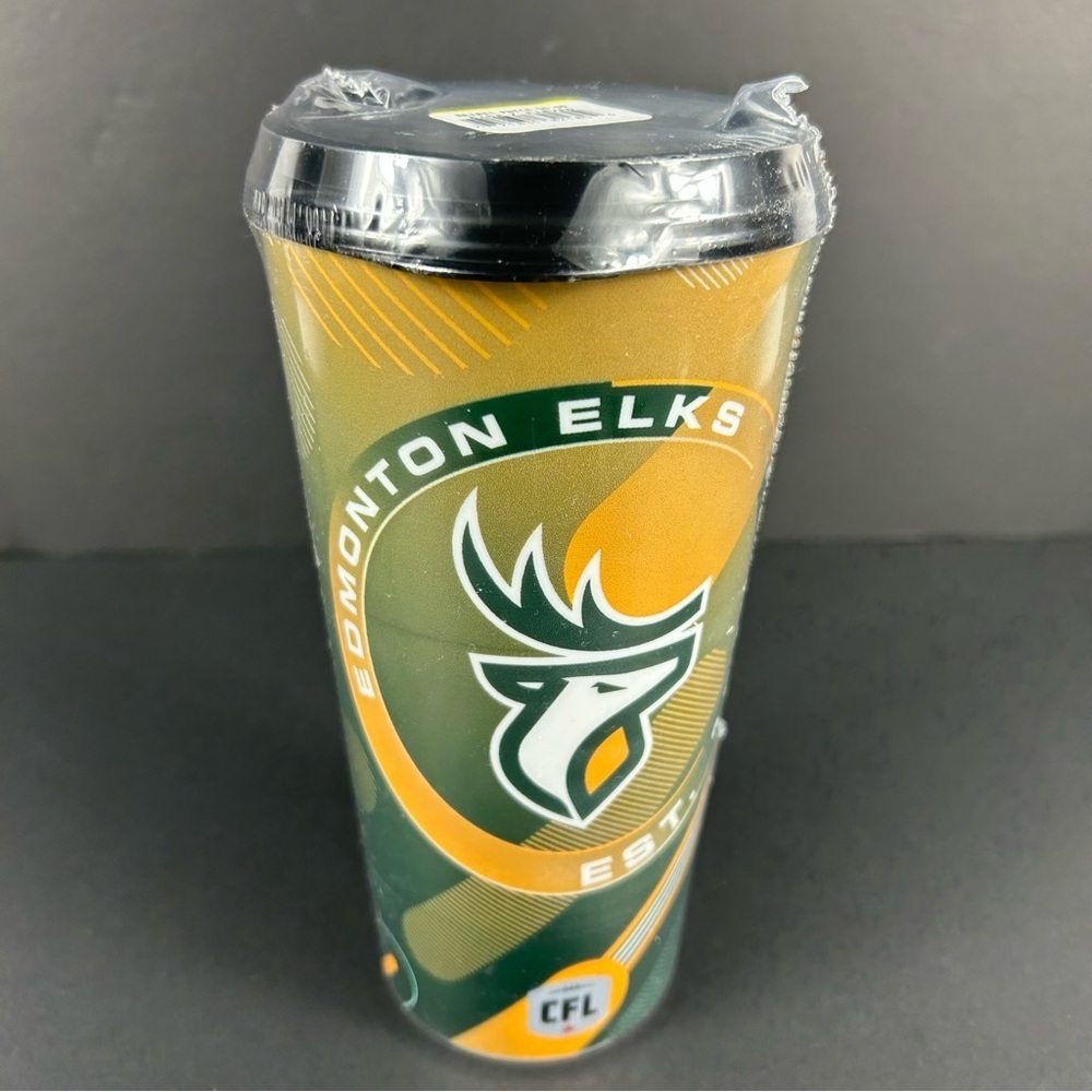Edmonton Elks CFL Football 22oz Tumbler Travel Cup - GO ELKS Fan Gear Logo NEW